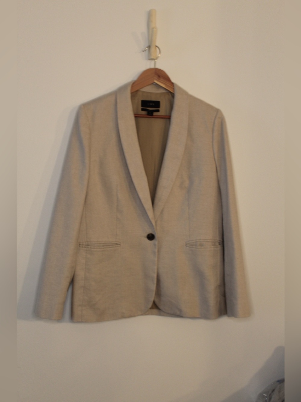 NWOT J. Crew Parke Linen Blazer, Light Beige size 12